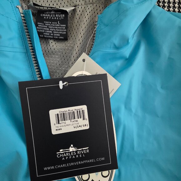 Charles River Blue L 12/14 Kids Rain Jacket, new, never worn Original price $52 - Picture 3 of 4